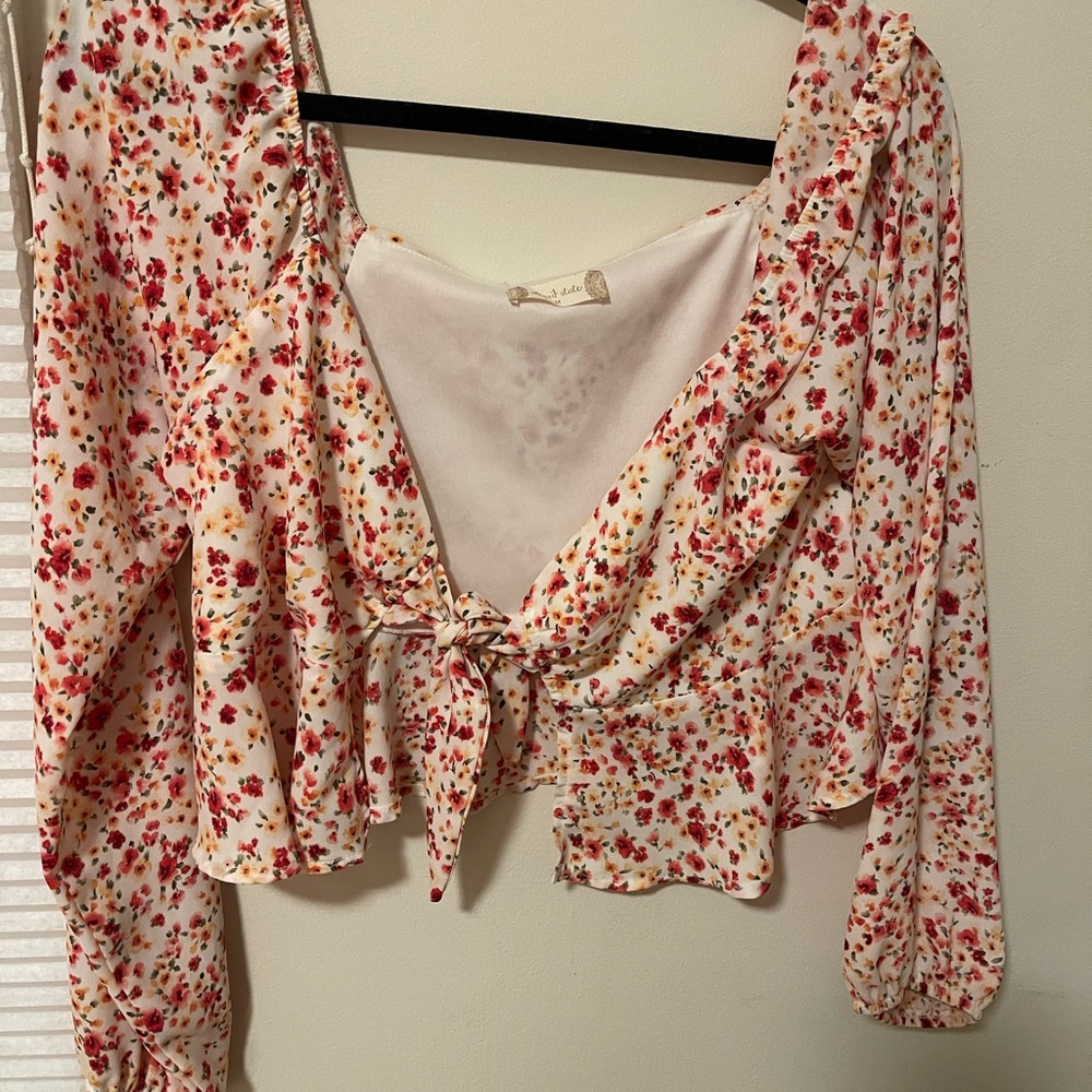 Floral Tie-Front Blouse